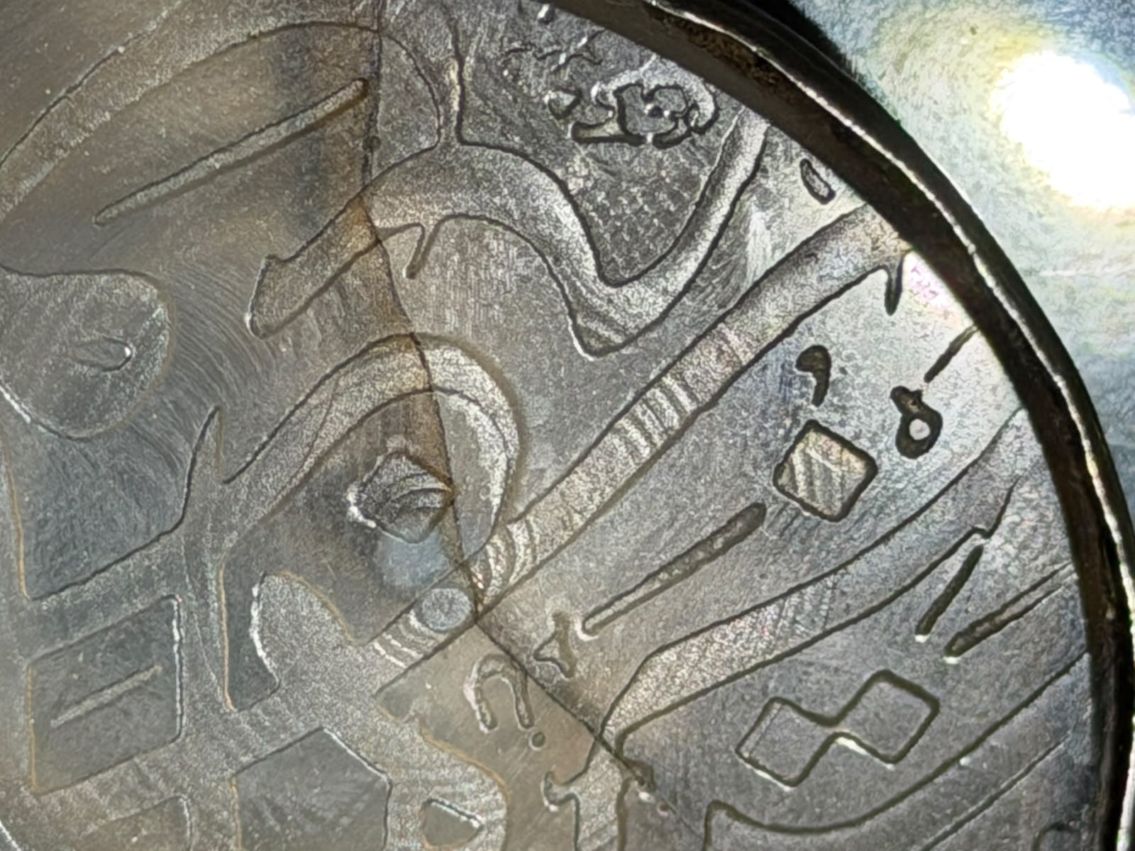 Luz rasante: relieve intaglio del emblema